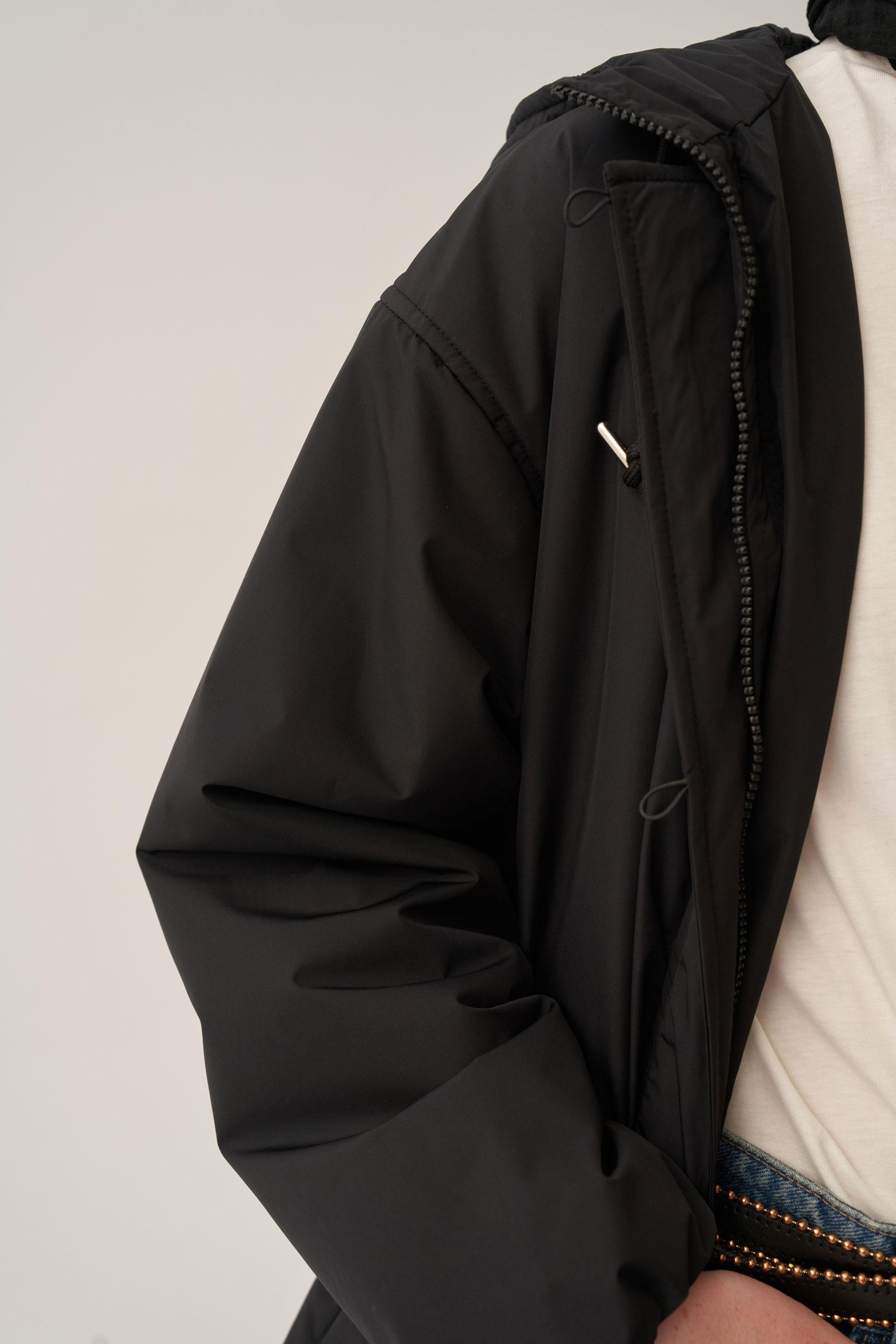 Siyah-Kemerli Relax Şişme Mont