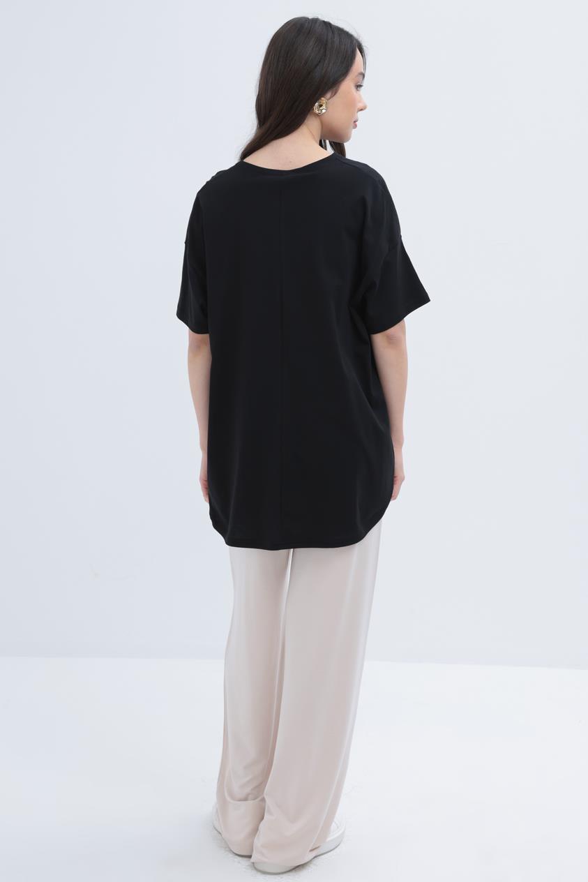 Noir-T-shirt 100% coton