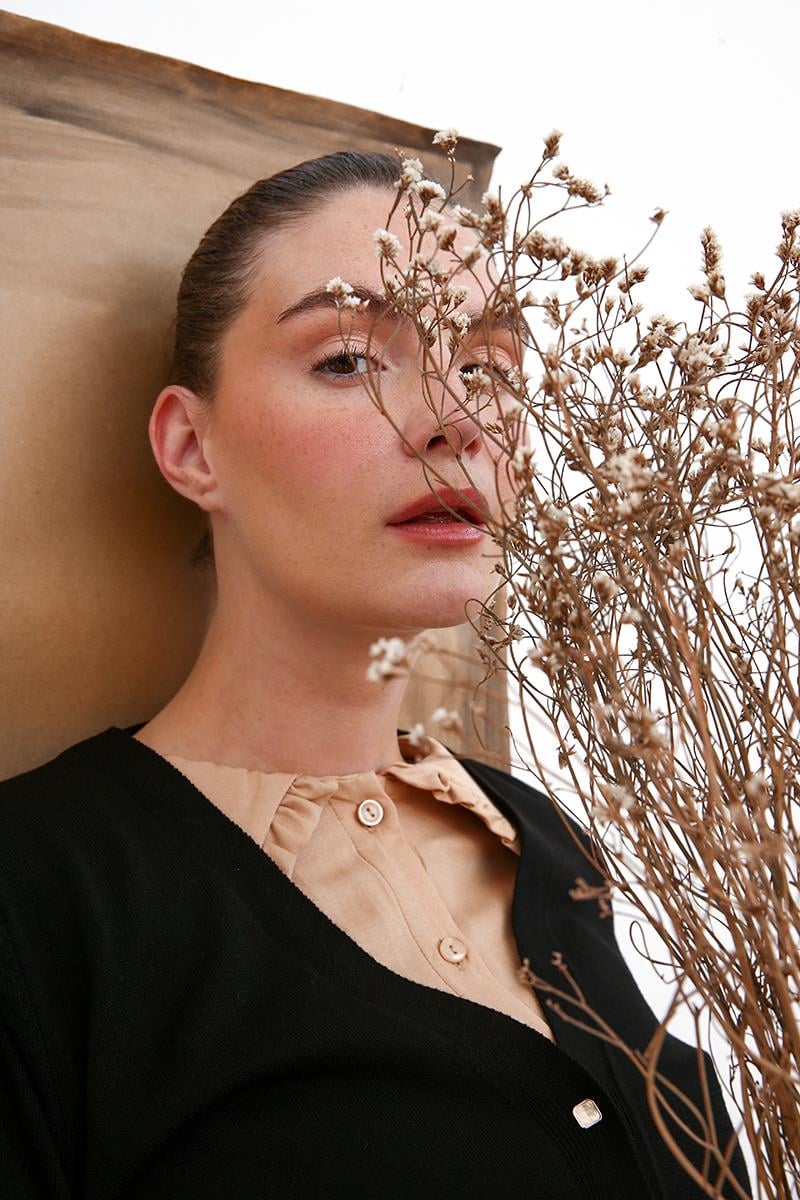 Cardigan en tricot noir-court