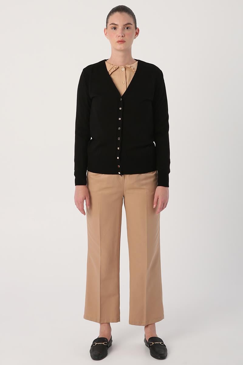 Cardigan en tricot noir-court