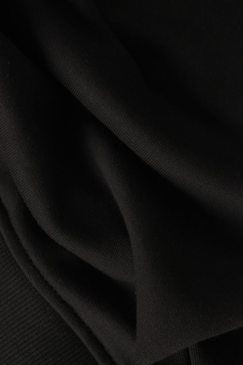 Siyah-Kolları Fermuarlı Dokuma Garnili Oversize Sweat Tunik