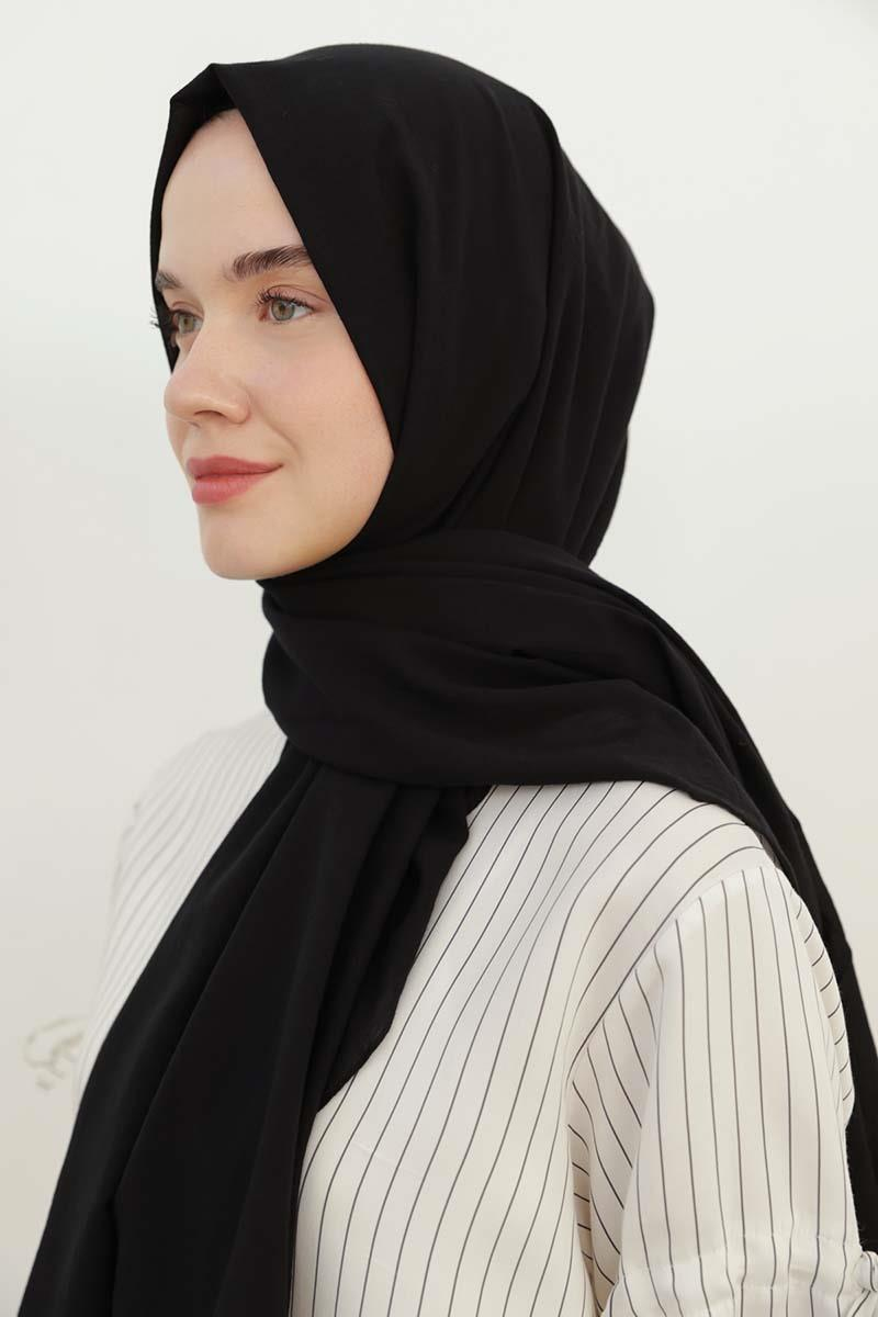 Siyah-Naturel Pamuk Şal