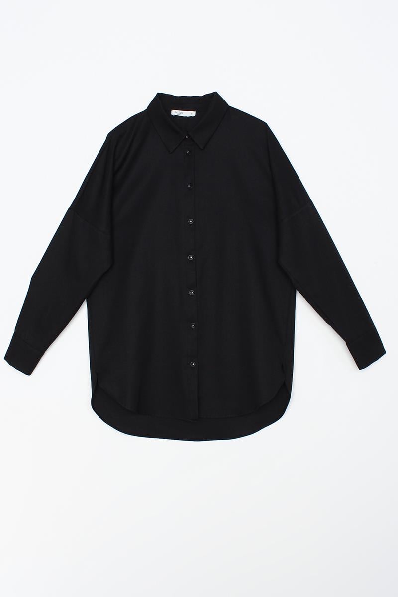 Black-Oversize Basic Shirt