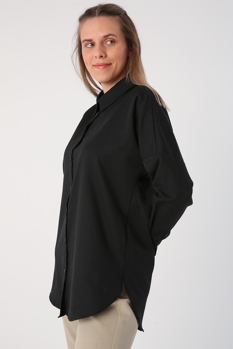 Black-Oversize Basic Shirt
