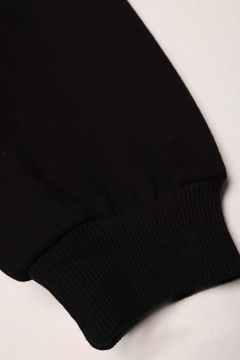 Siyah-Oversize Nakışlı Sweatshirt