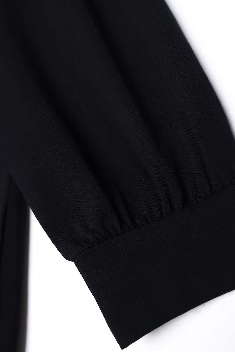 Siyah-Pamuklu Baskılı Sweat Tunik