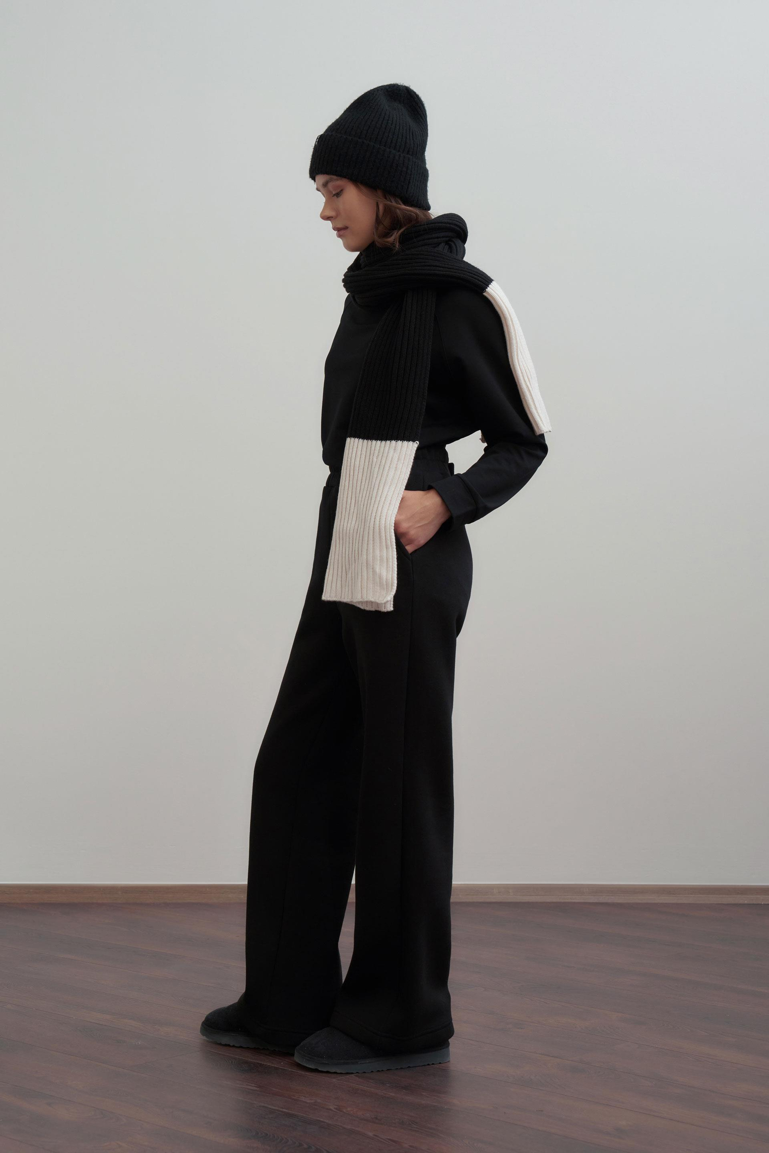 Siyah-Pamuklu Geniş Paça Eşofman Altı