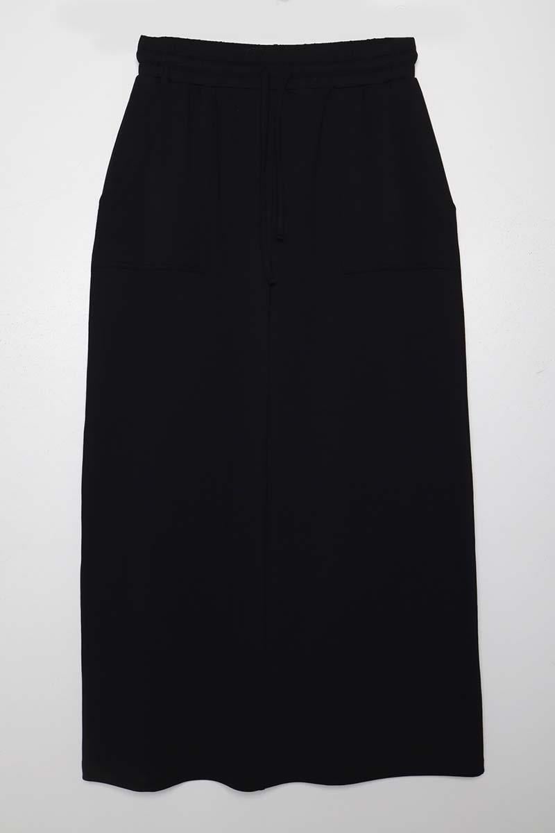 Siyah-Pamuklu İki Cepli Etek