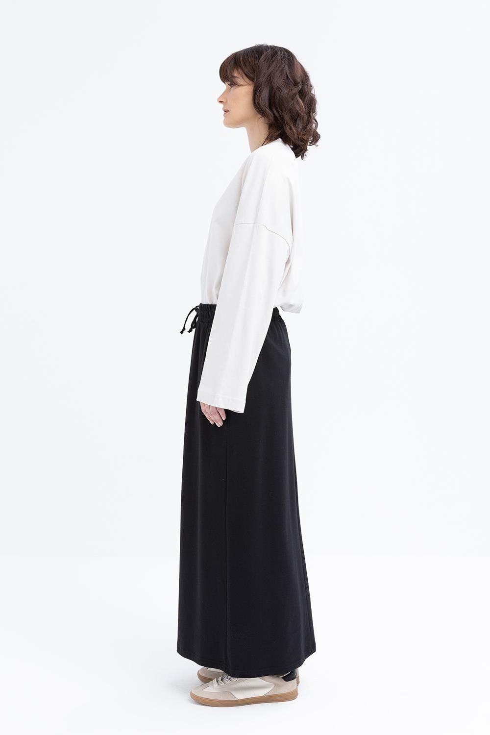 Siyah-Pamuklu İki Cepli Etek