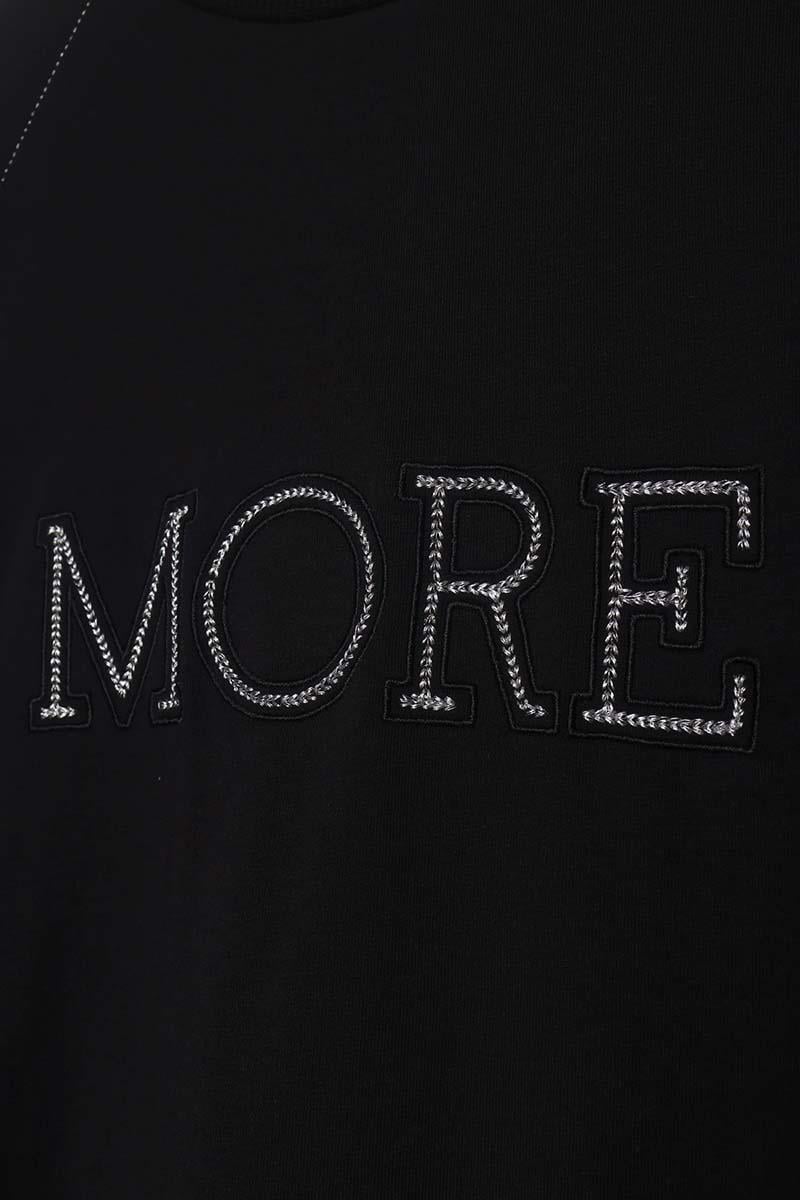 Black-Cotton Embroidered Sweat Tunic
