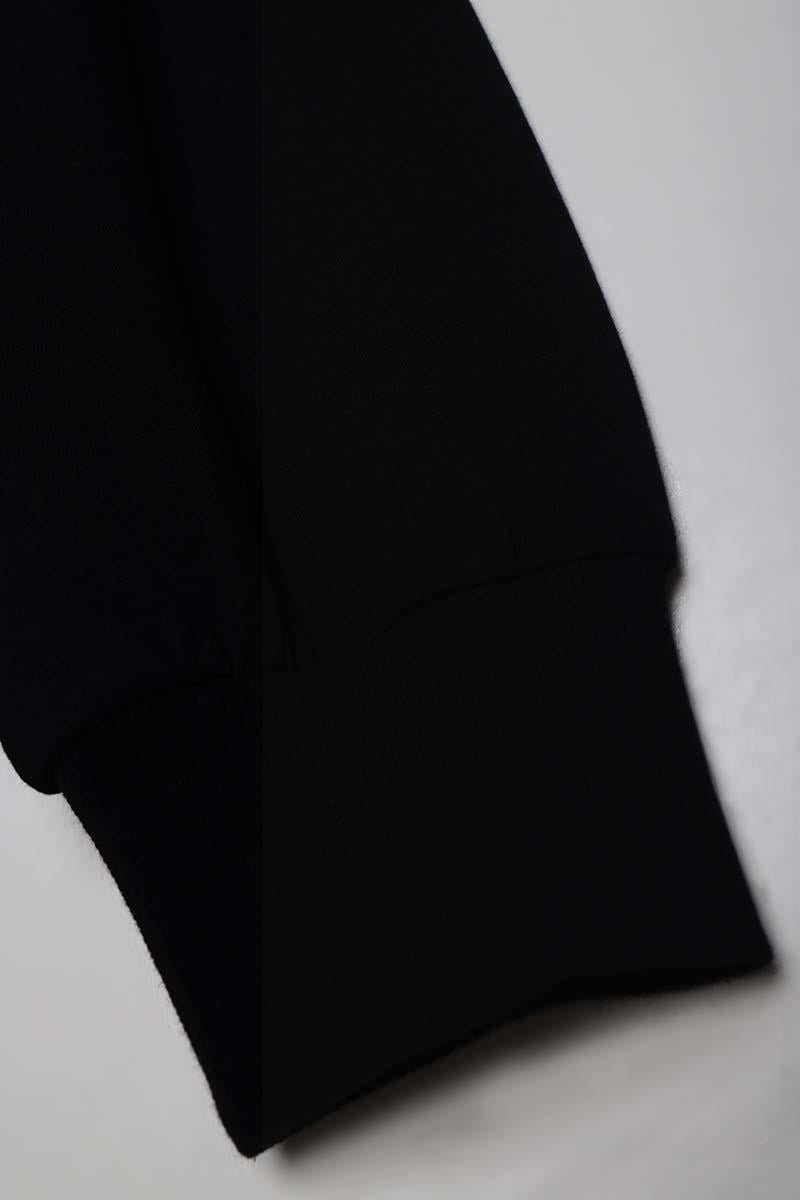 Siyah-Pamuklu Reglan Kol Zincir Nakışlı Sweat Tunik
