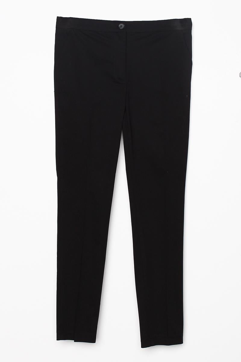 Siyah-Pamuklu Ütü İzli Cepli Likralı Dar Paça Pantolon