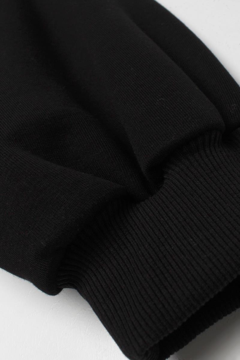 Siyah-Polo Yaka Oversize Sweatshirt