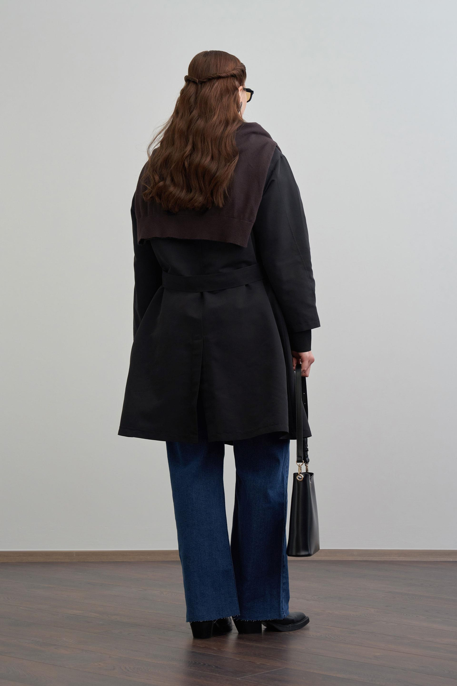 Siyah-Şal Yaka Trençkot