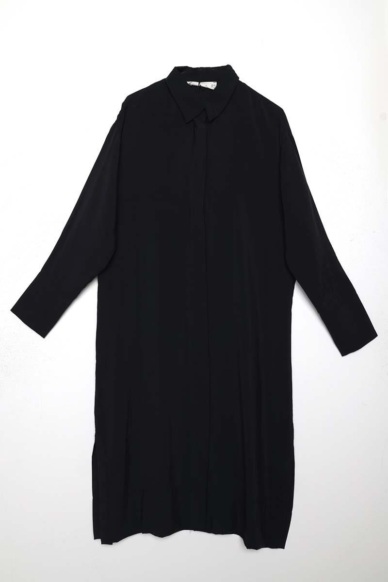 Tunique chemise en modal boutonnée Black-Stone