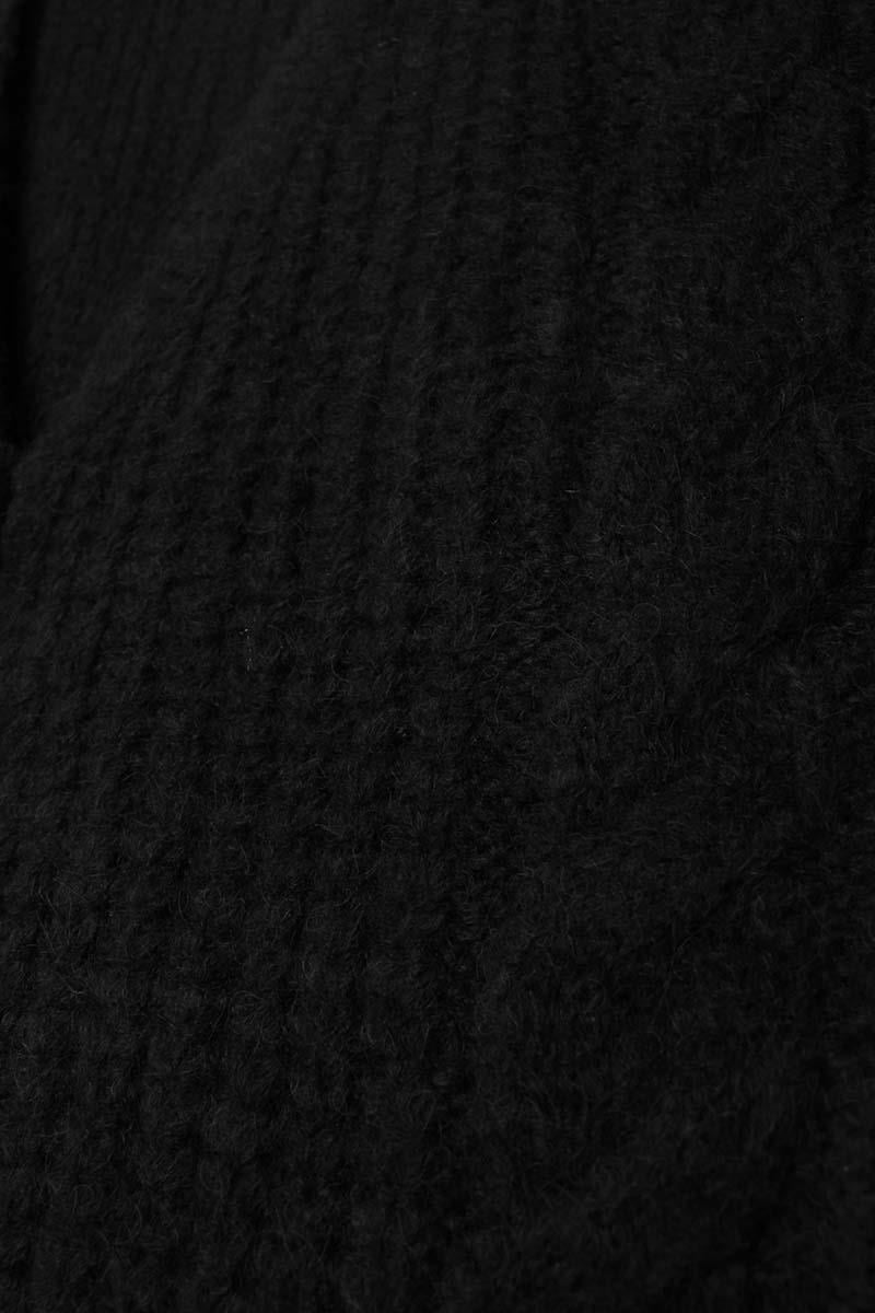 Black-V-Neck Buttoned Knitted Cardigan