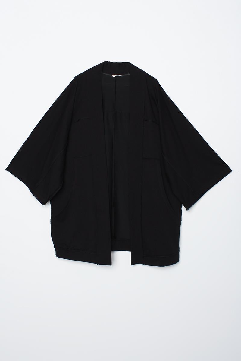 Siyah-Yarasa Kollu Oversize Hırka