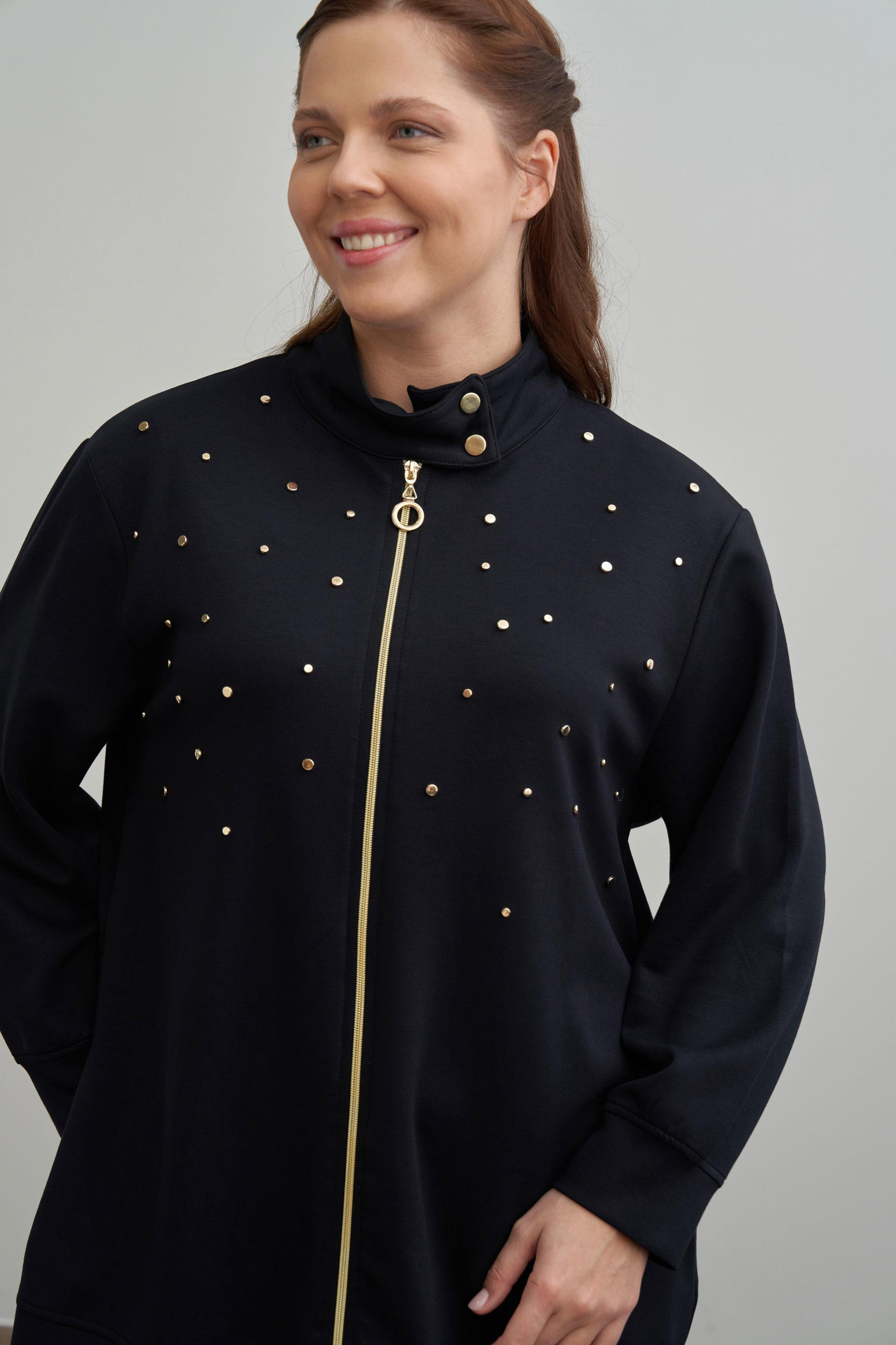 Siyah-Yumuşak Dokulu Büyük Beden Droplu Eşofman Takımı