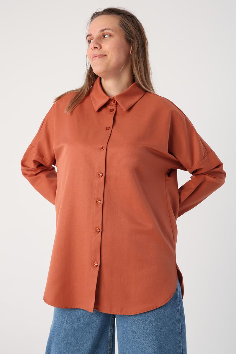 Chemise basique oversize à carreaux doux