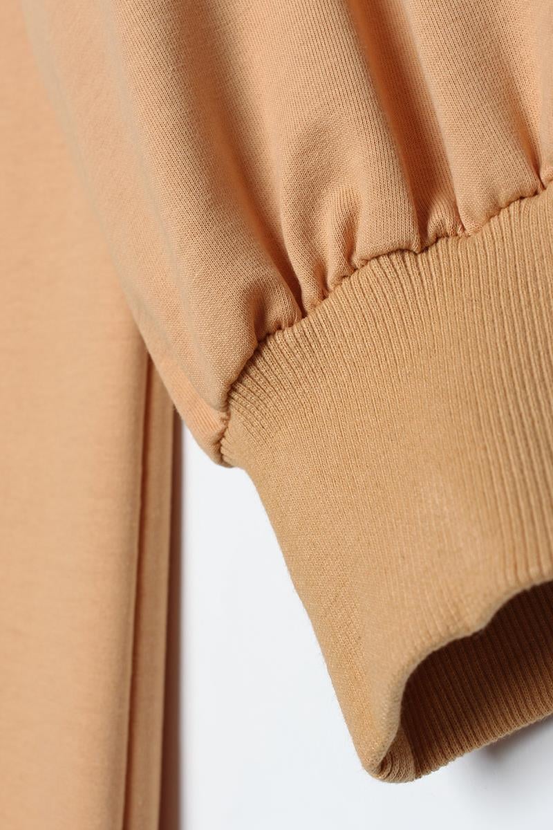 Soft Sarı-Büyük Beden Nakışlı Sweat Tunik