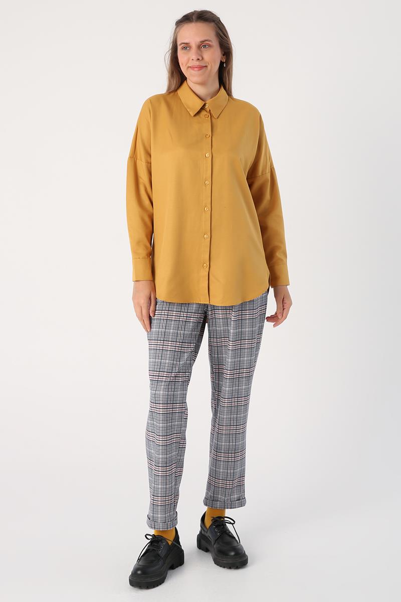 Chemise basique oversize jaune doux