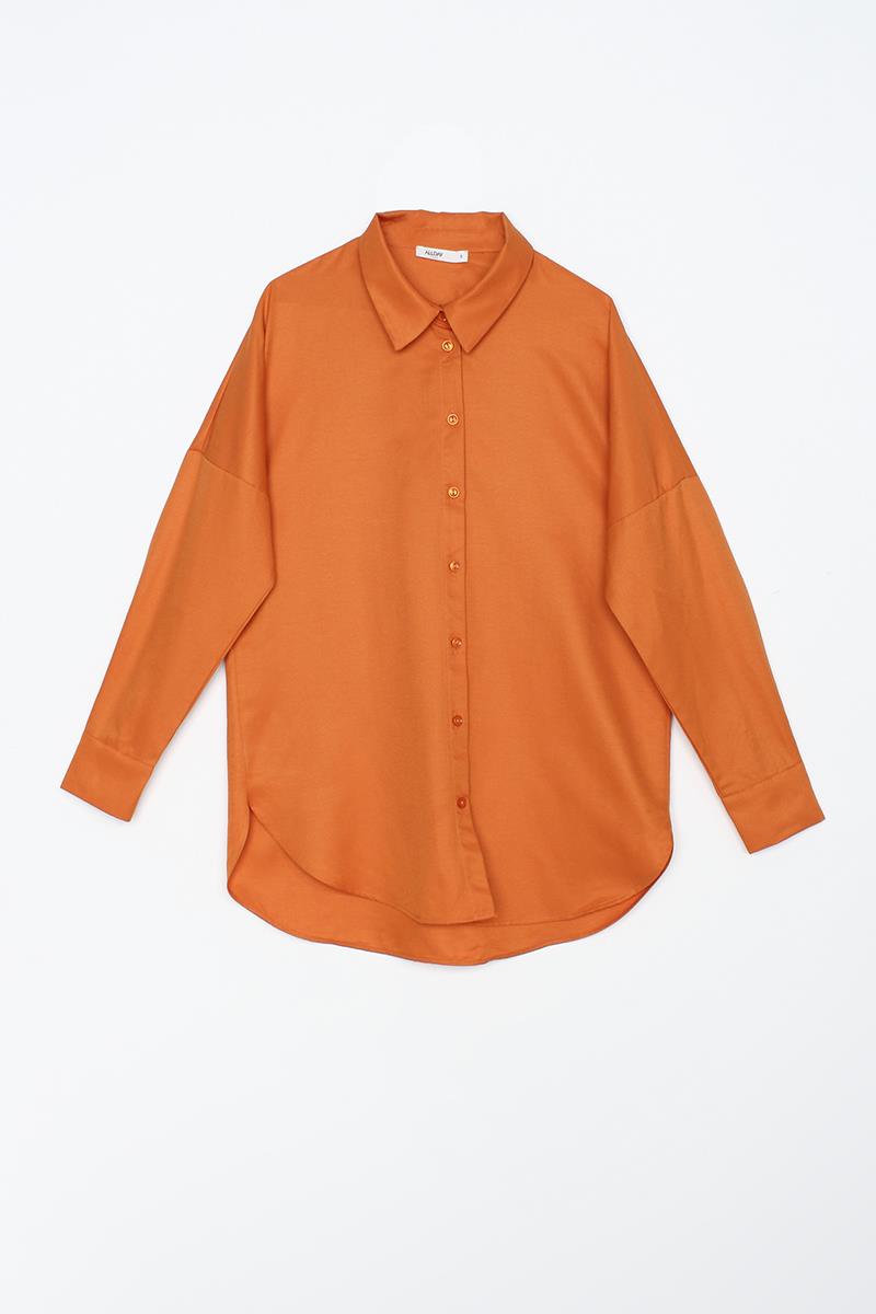 Chemise basique oversize orange doux
