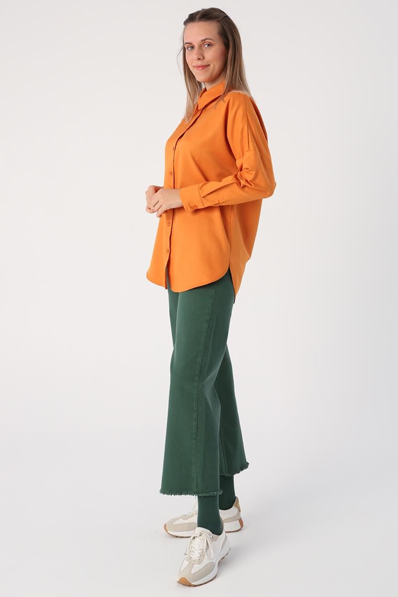 Chemise basique oversize orange doux