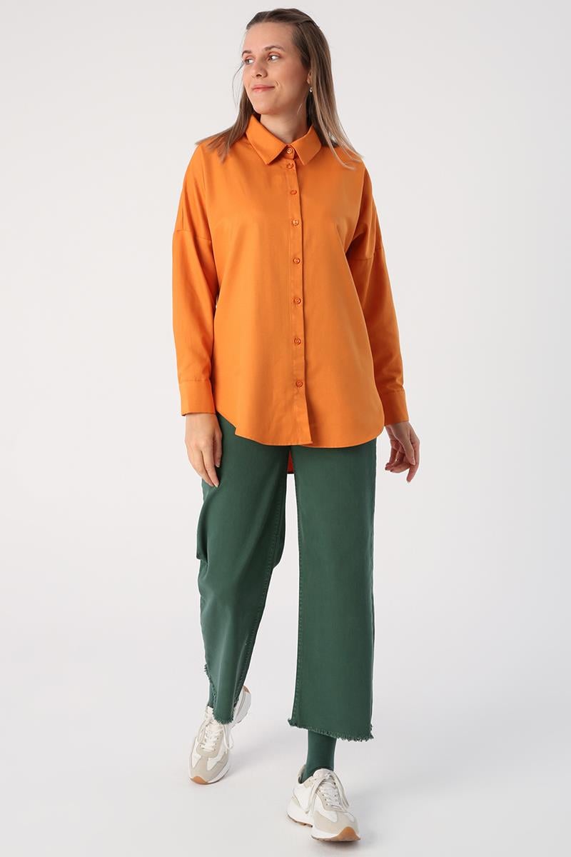 Chemise basique oversize orange doux
