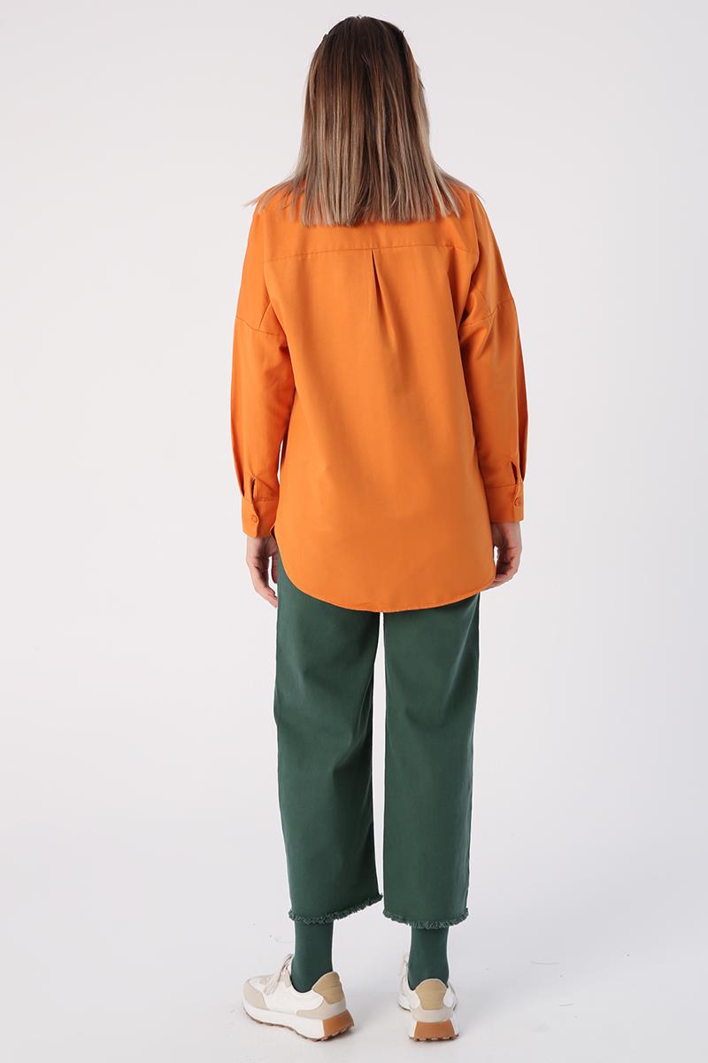 Chemise basique oversize orange doux