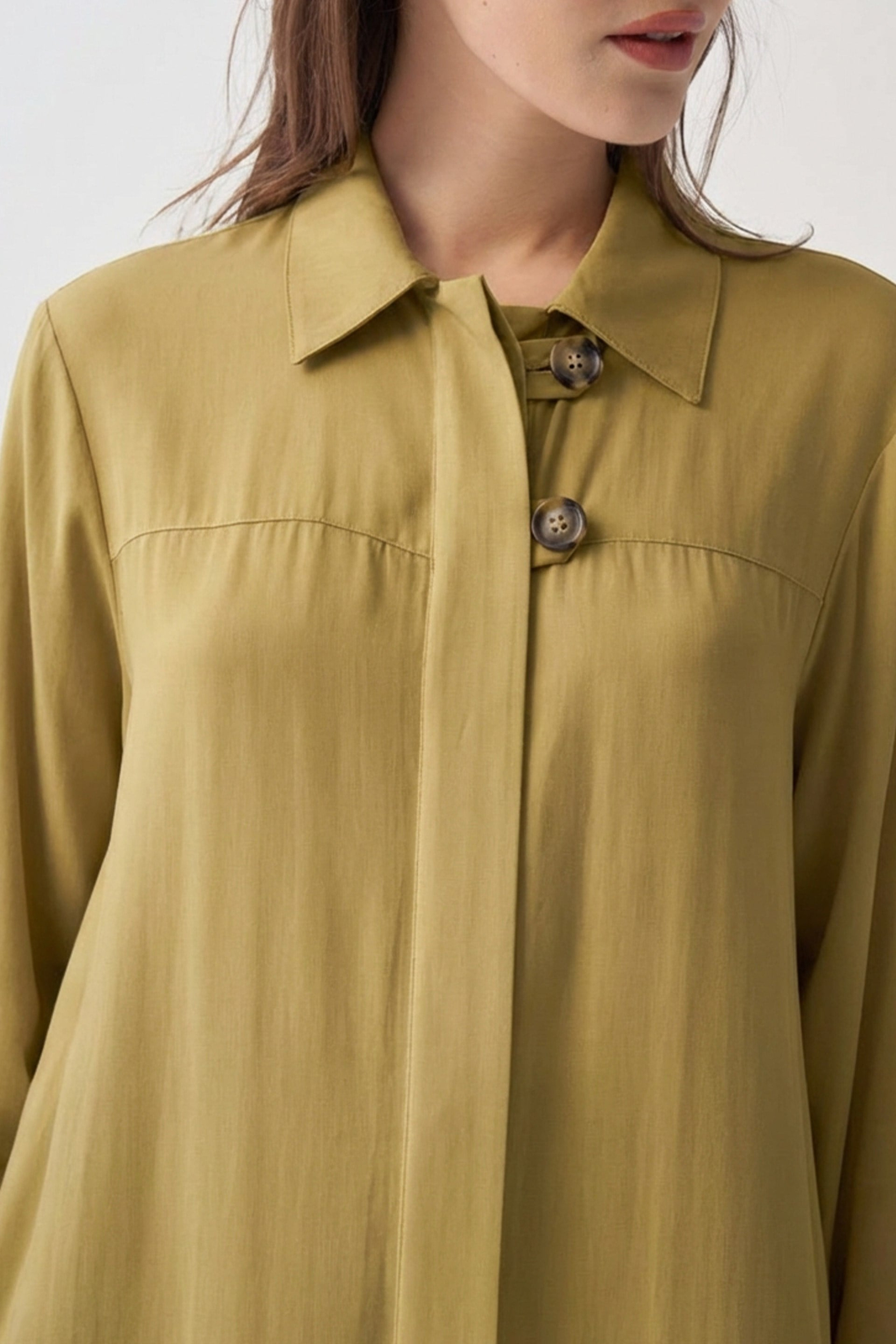 Soft Vert-Chemise avec épaulettes