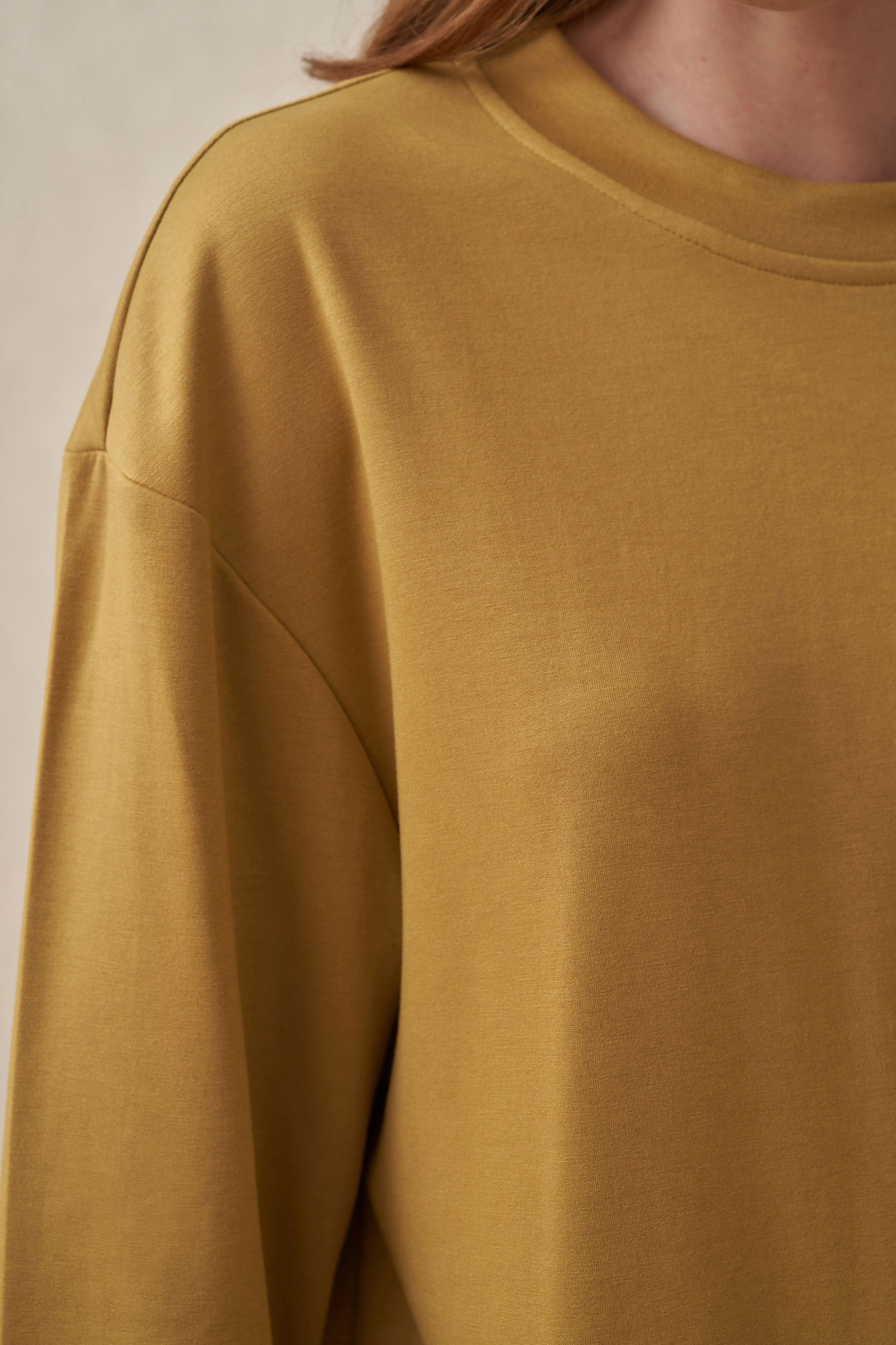 Vert Doux-Sweatshirt à Texture Douce
