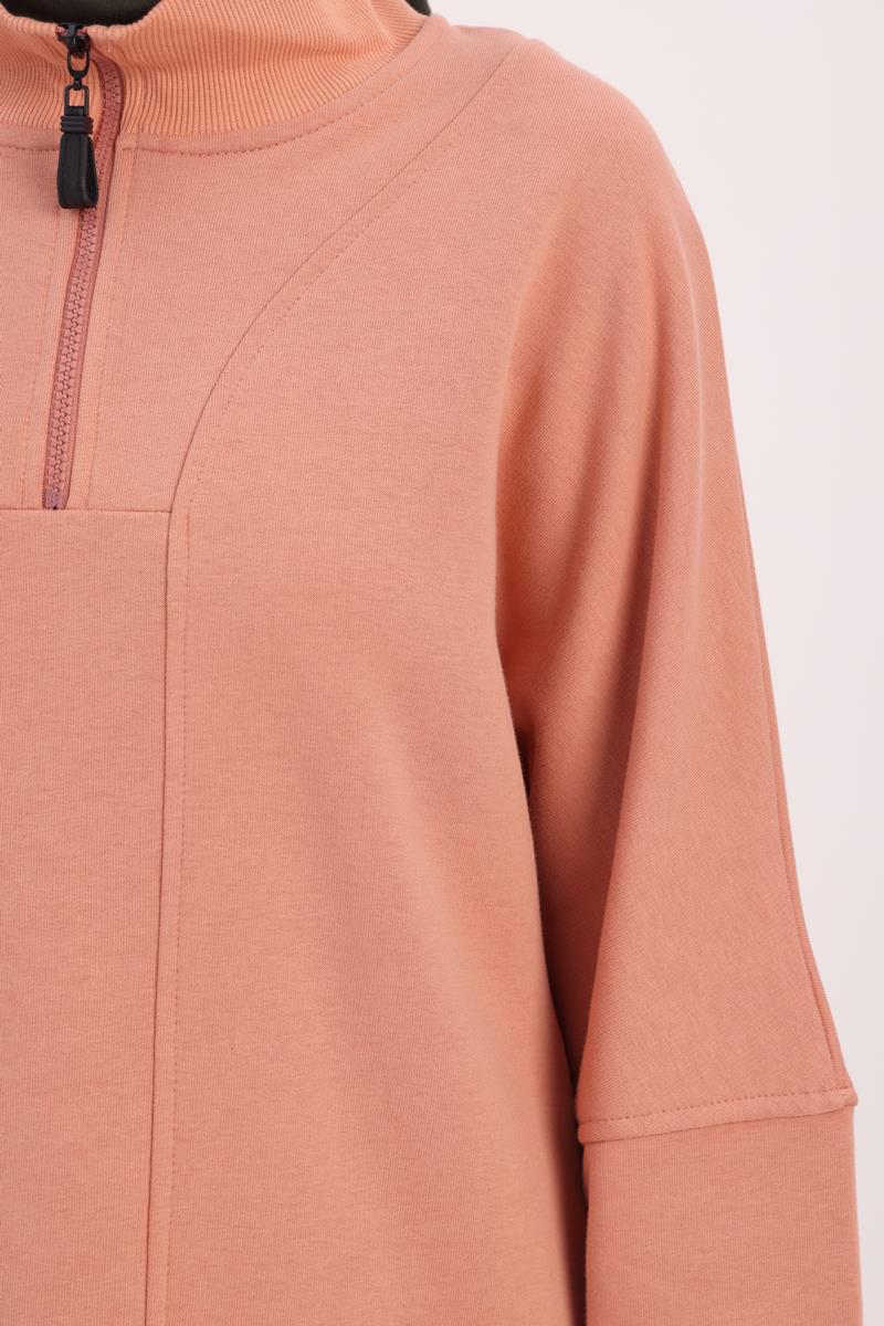 Somon-DİK YAKALI FERMUARLI SWEAT TUNİK