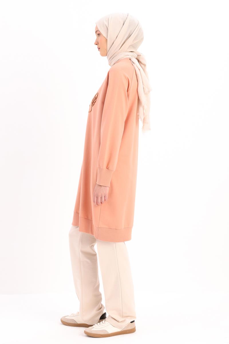 Somon-Faıth Yazılı Nakışlı Sweat Tunik