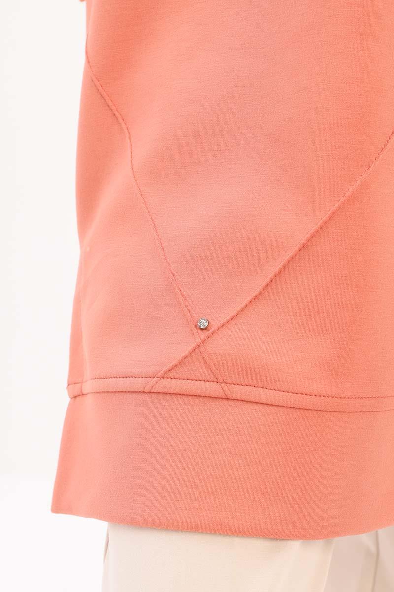 Somon-Taşlı Geometrik Çima Detaylı Tunik