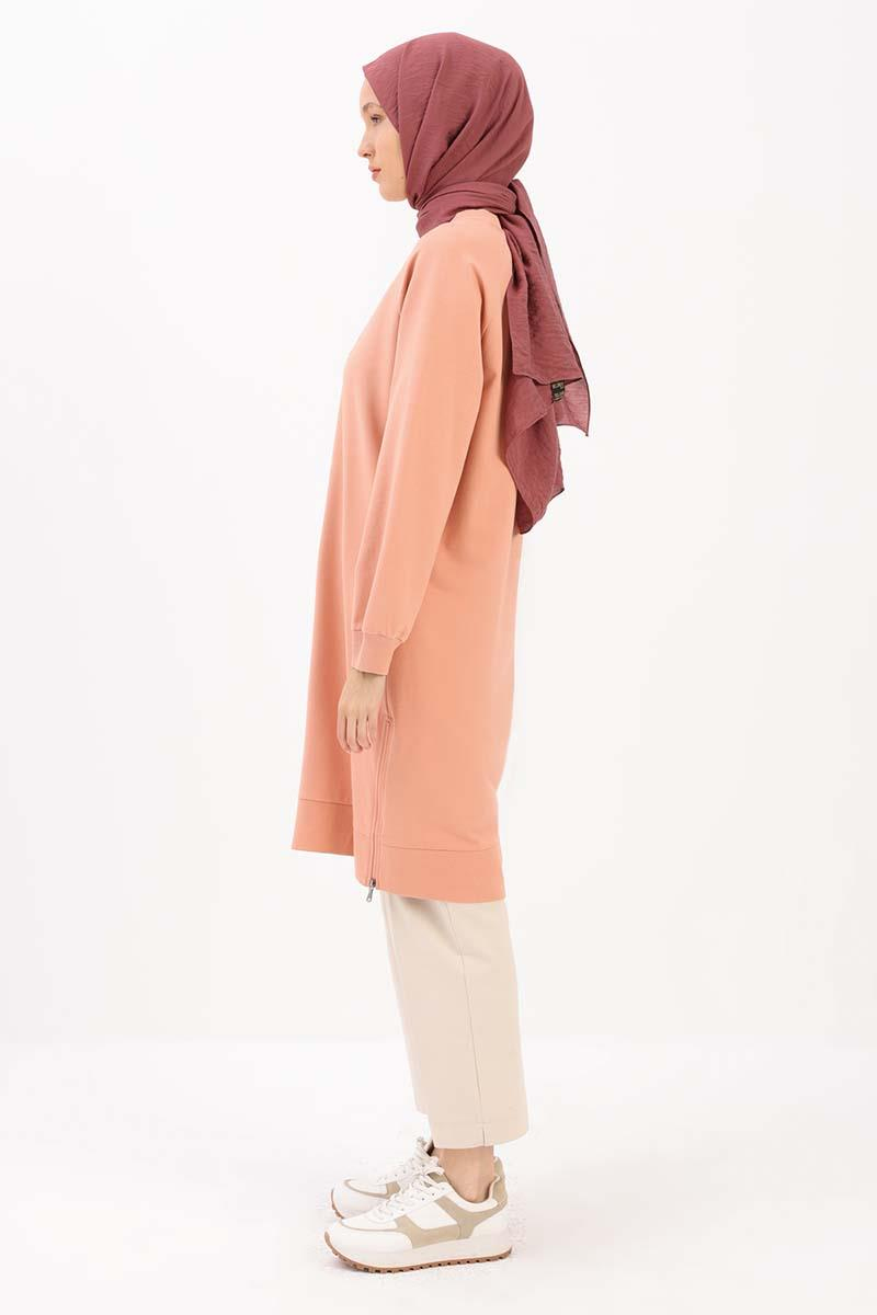 Somon-YANDAN GARNİ YIRTMAÇLI SWEAT TUNİK