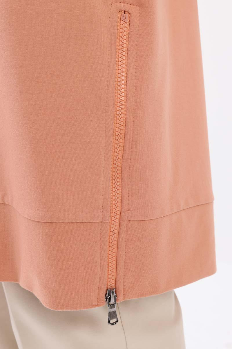 Somon-YANDAN GARNİ YIRTMAÇLI SWEAT TUNİK