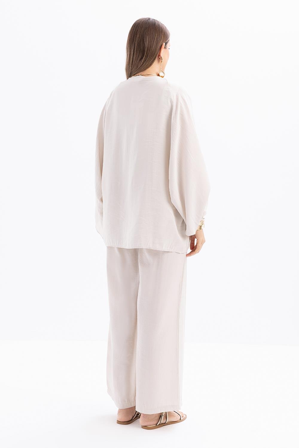 Stein-Kimono mit Bindegürtel