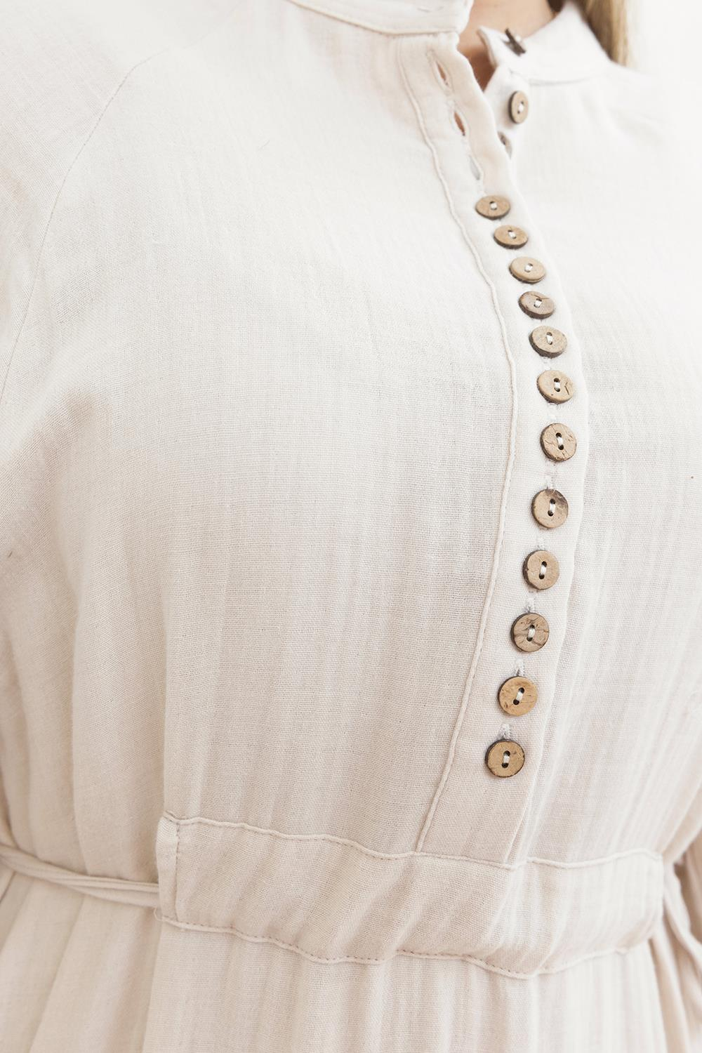 Stone-Waist Tied Belt Loop Dress