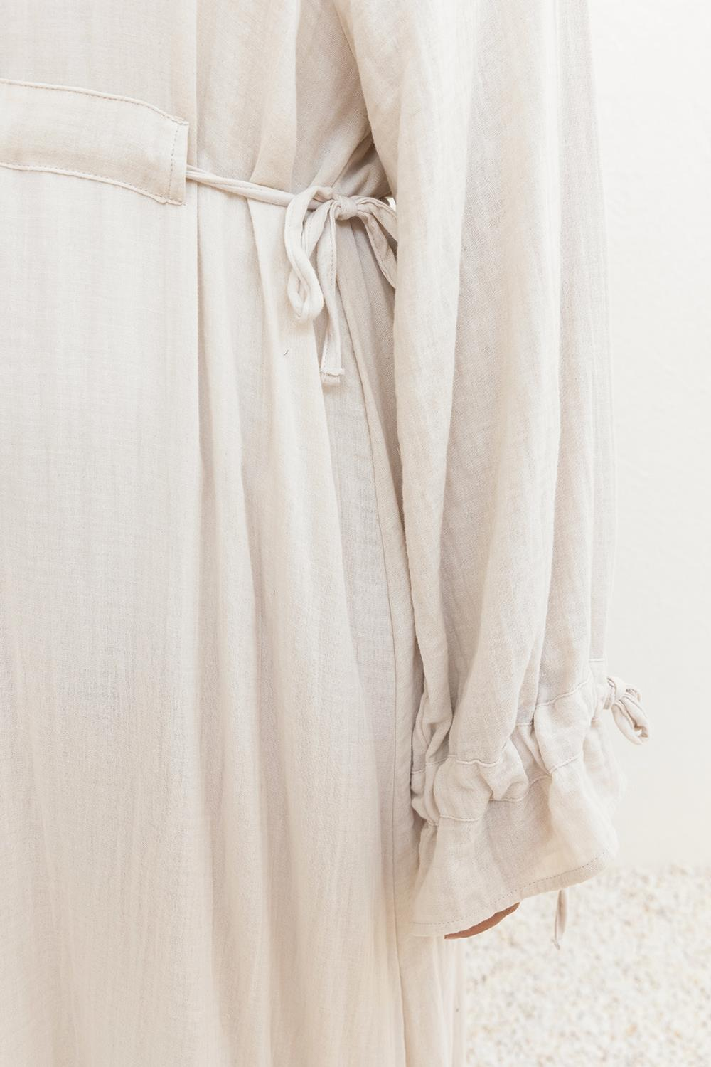 Stone-Waist Tied Belt Loop Dress