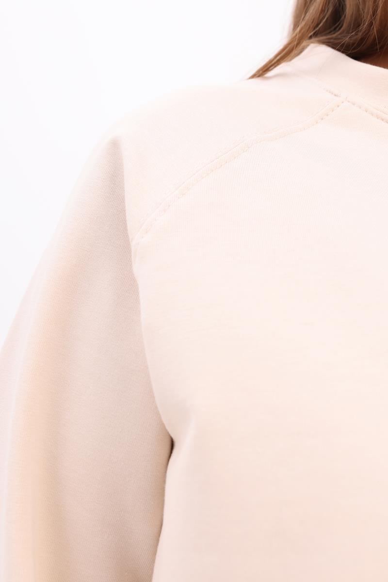 Stone-Crewneck Raglan Sleeve Sweatshirt