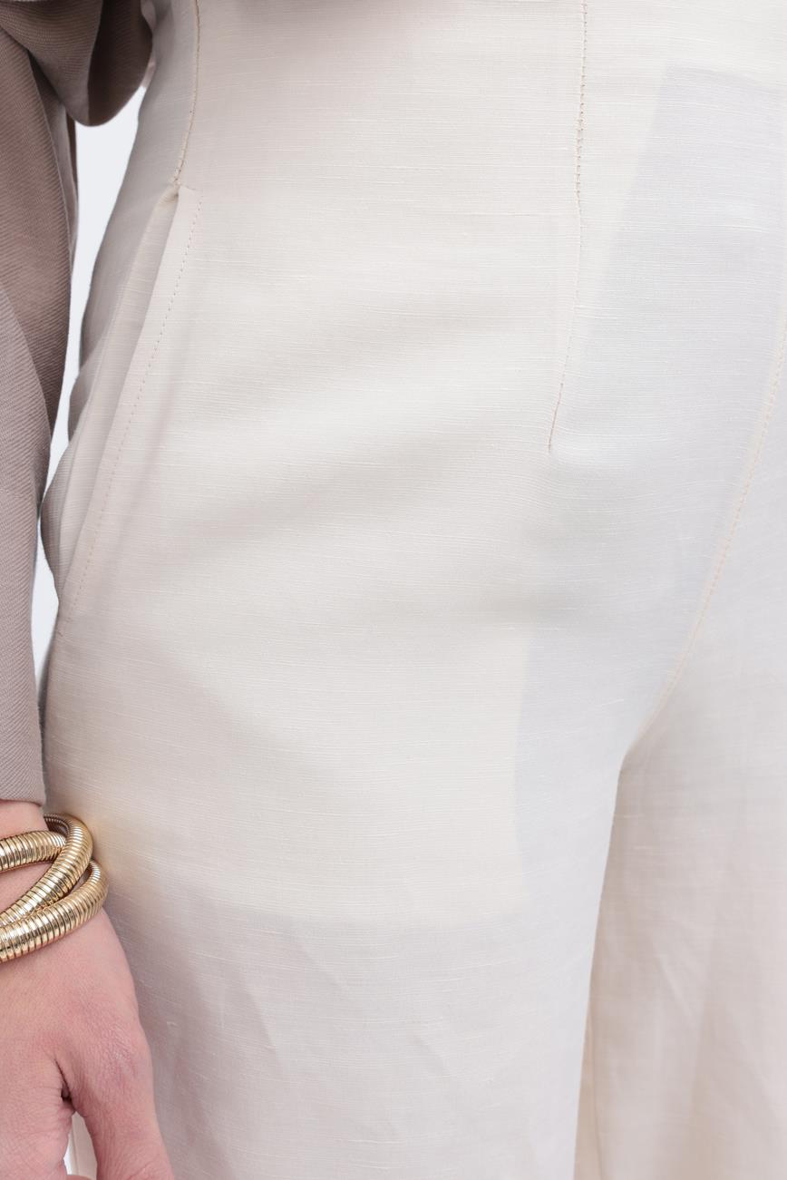 Taş-Bol Paça Keten Pantolon