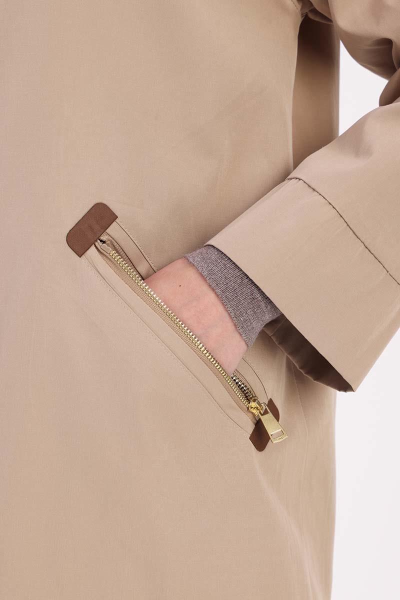 Stone-Pocket Zipped TRENCH COAT