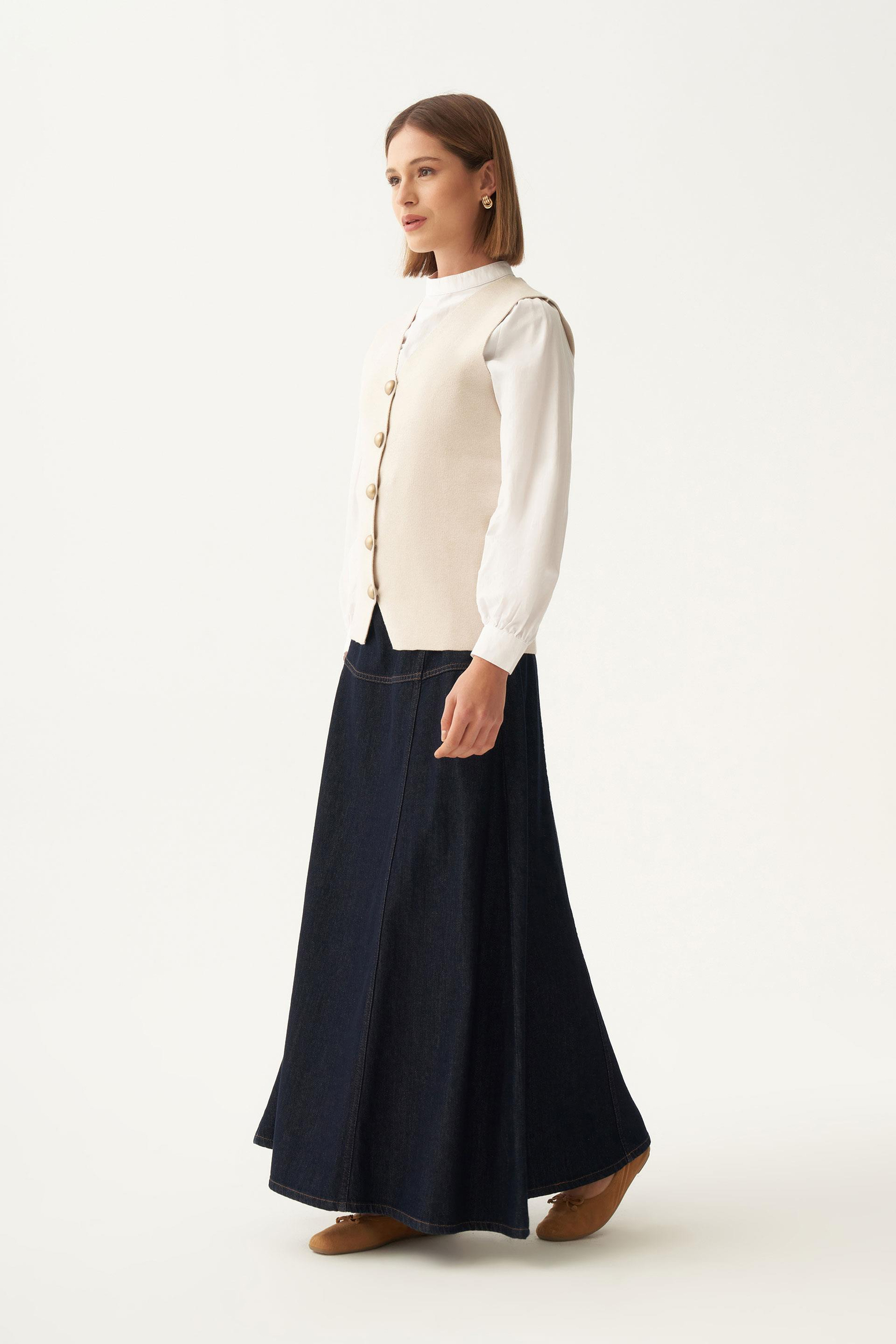 Taş-Dügmeli V Yaka Triko Hırka