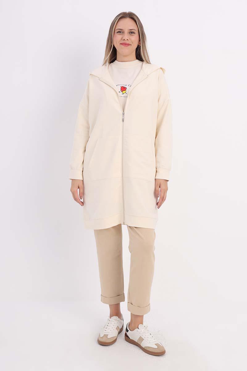 Taş-Fermuarlı Sweat Hırka