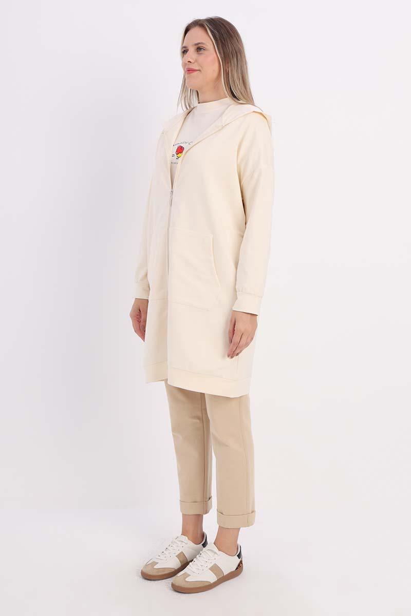 Taş-Fermuarlı Sweat Hırka