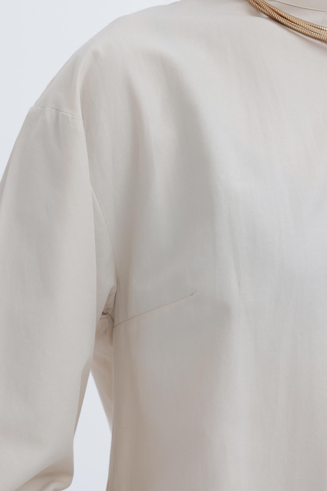 Stone-Zippered Blouse