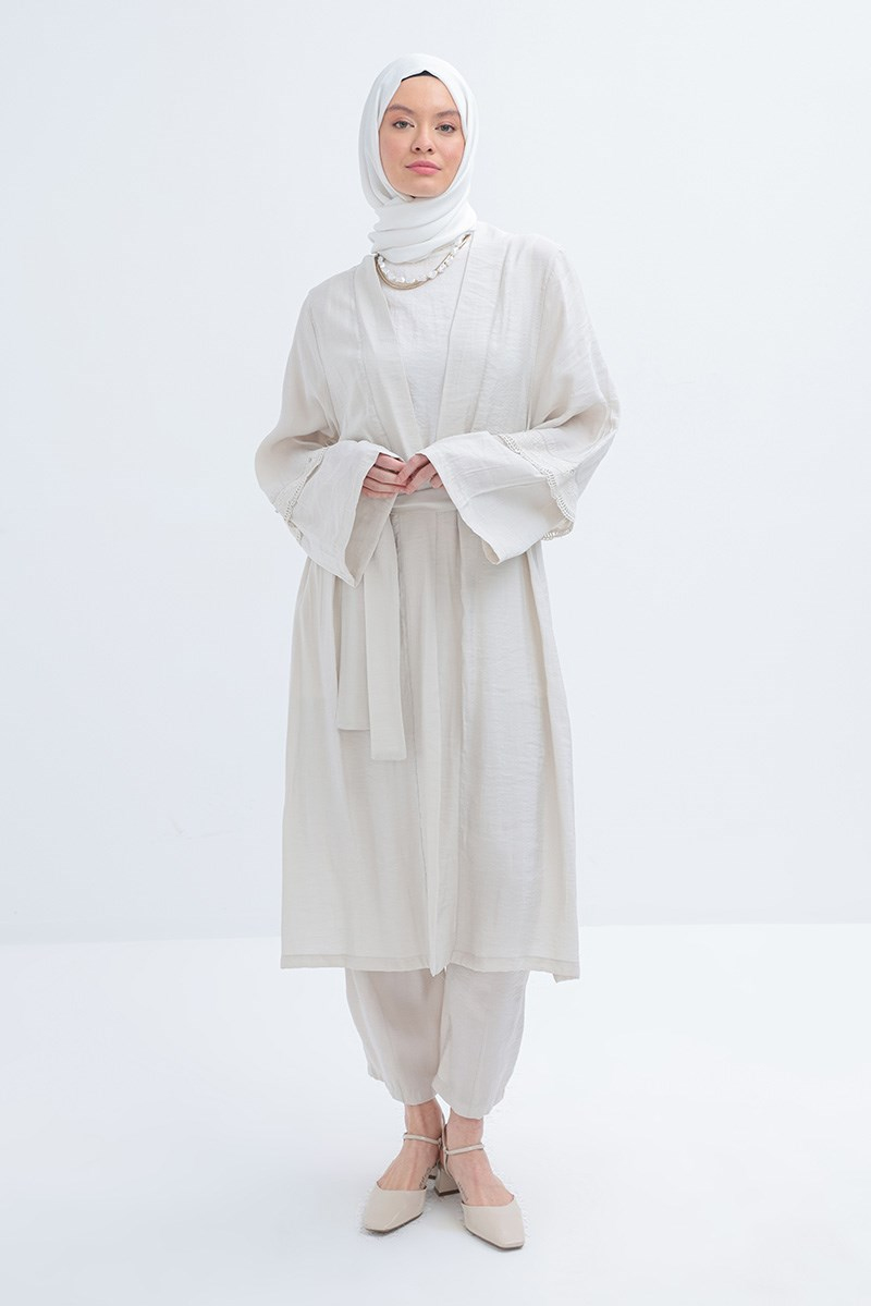 Taş-Kolu Fisto Detaylı Kimono
