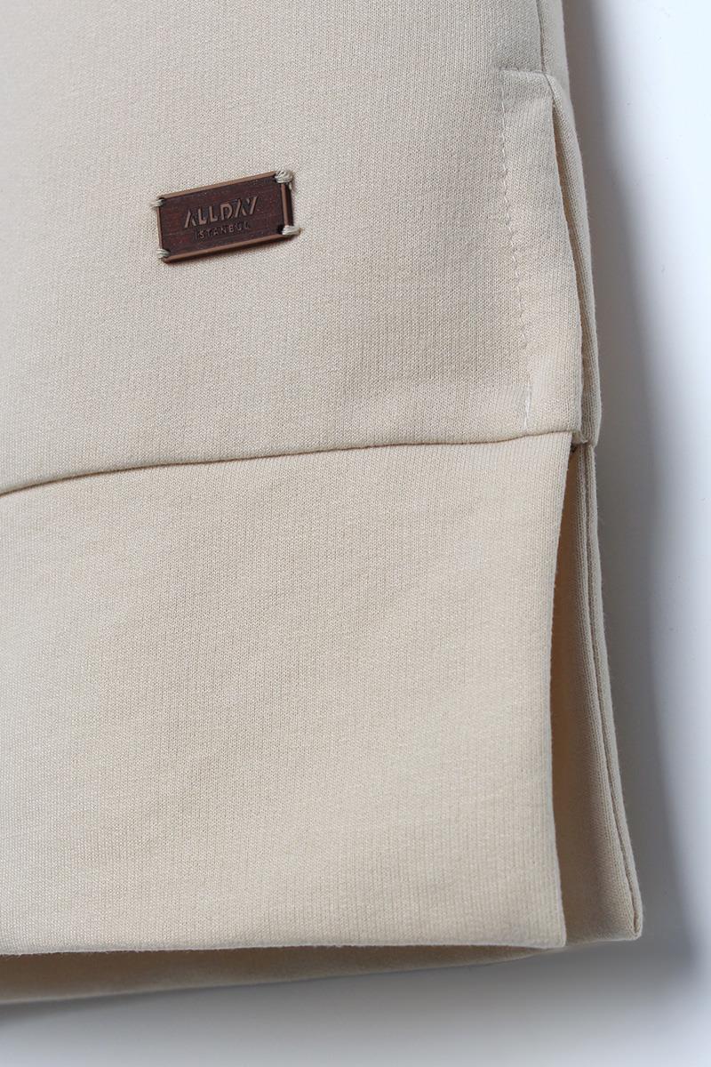 Taş-Leopar Bağcıklı Kapüşonlu Rahat Tunik