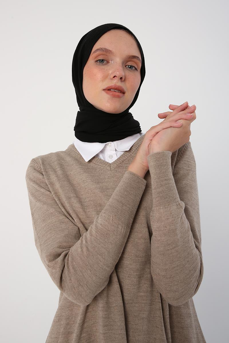 Tunique en tricot à col en V Stone Melange