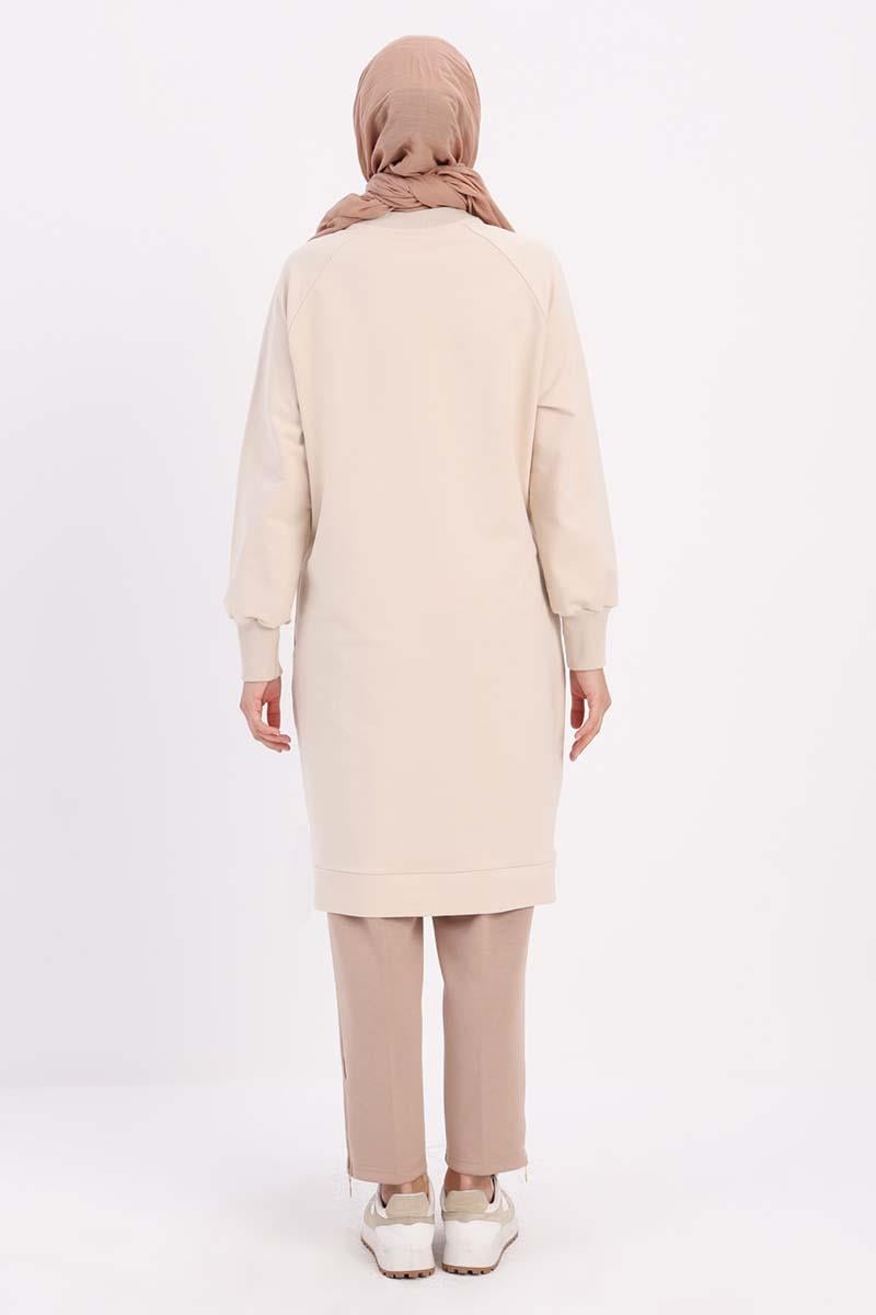 Taş-NAKIŞLI PİLİKAŞELİ SWEAT TUNİK